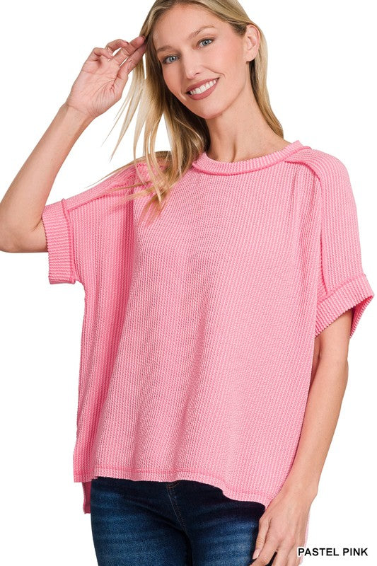 Darcy Corded Ribbed & Cuffed Sleeve Top - 3 COLORS!
