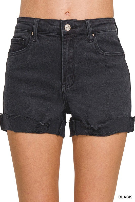 Zenana Cuffed Shorts - 2 COLORS!