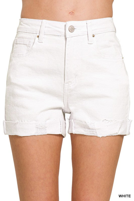 Zenana Cuffed Shorts - 2 COLORS!
