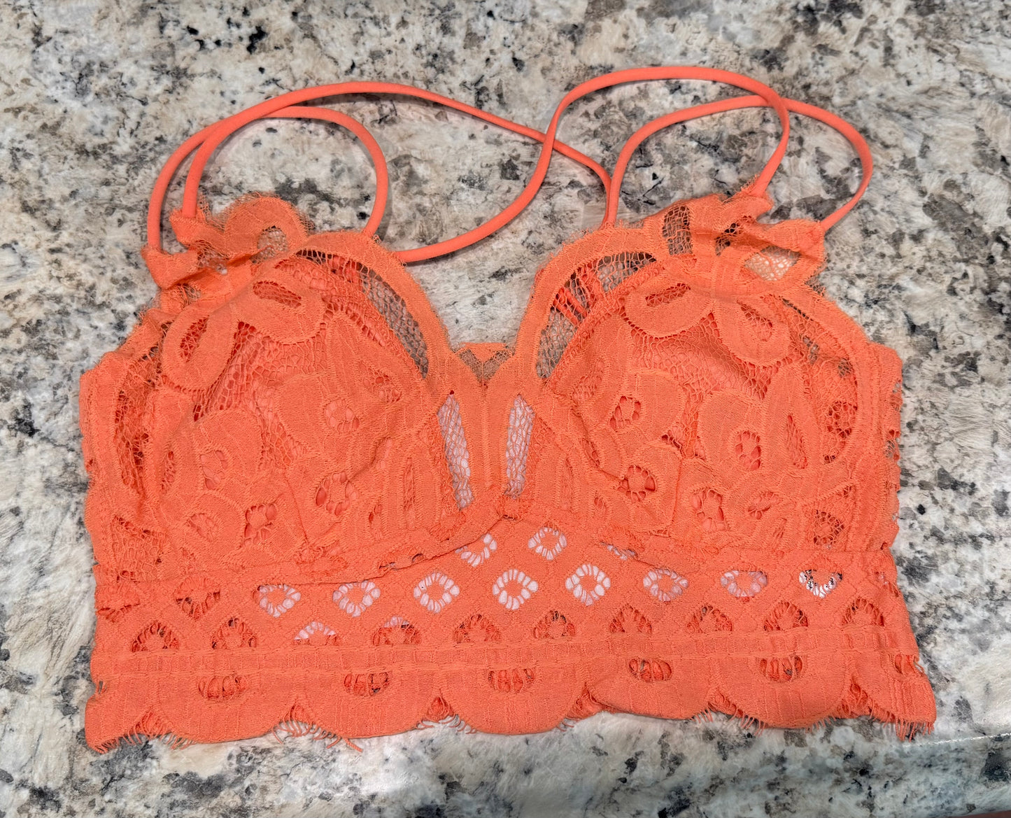 Crochet V-Neck Padded Brami - 2 Colors (PLUS SIZE)