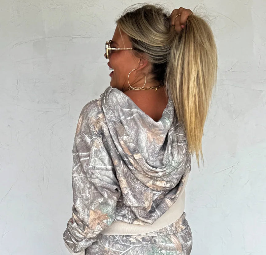 Easy Does It Camo Quarter Zip Hoodie