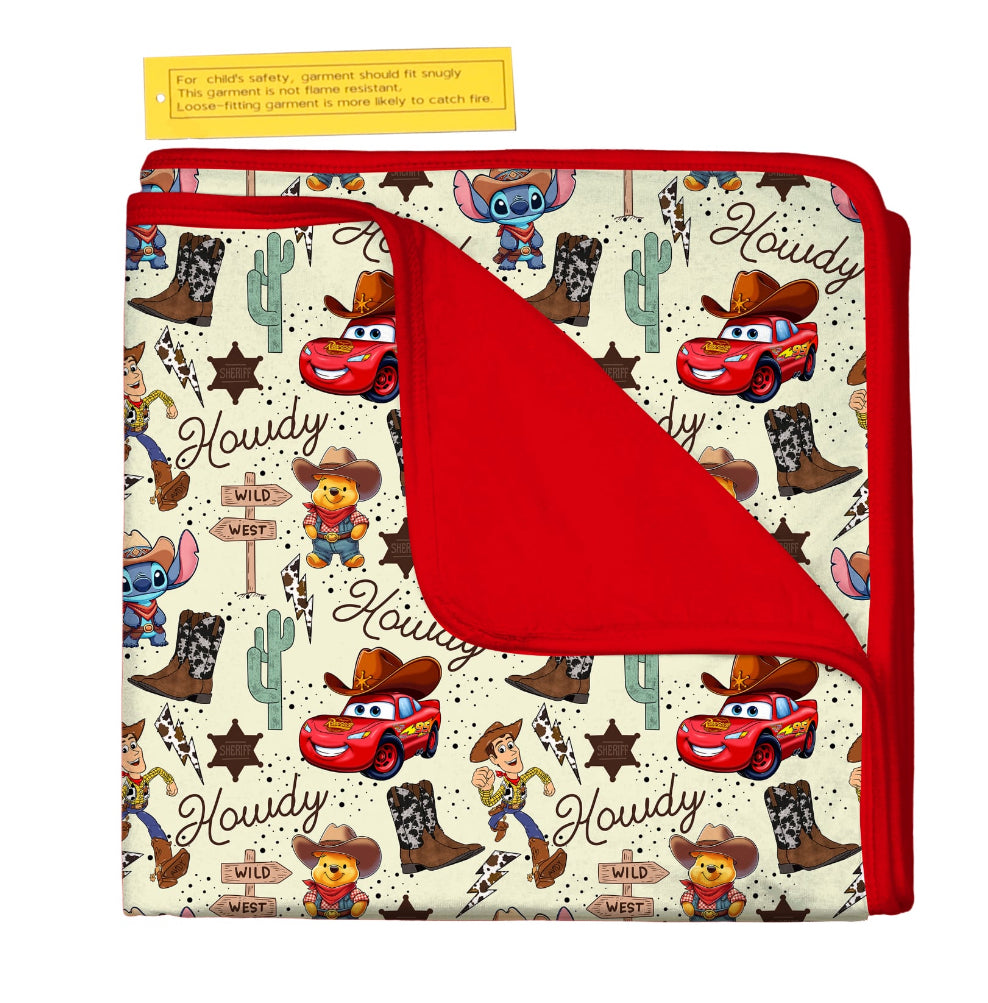 Western Characters 50 X 50 Bamboo Blanket