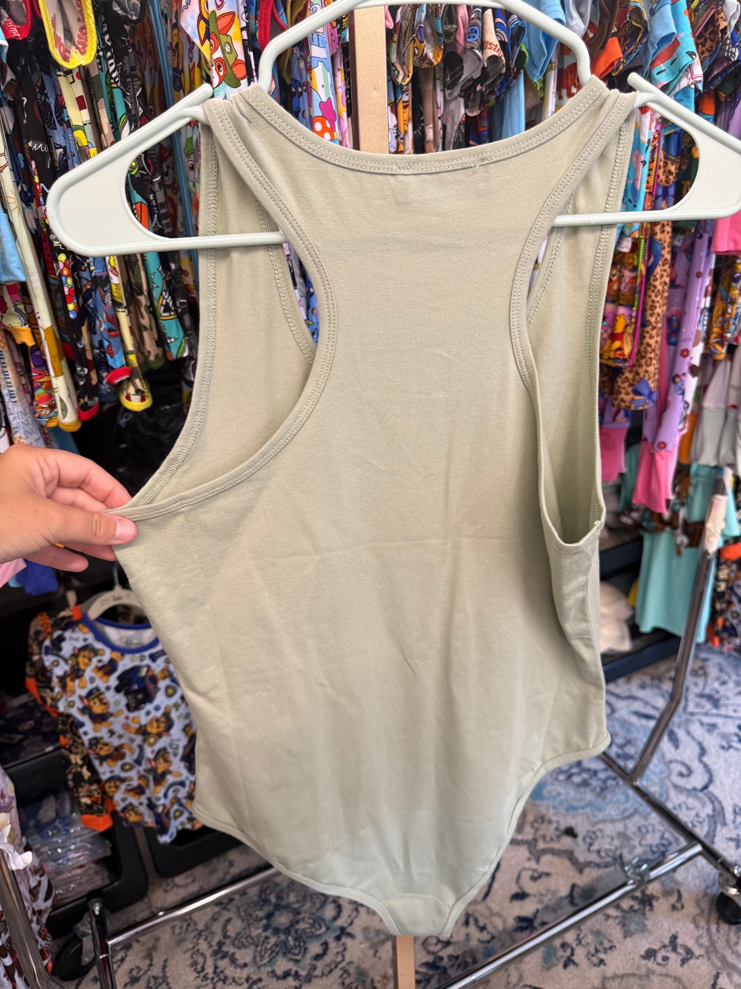 Light Sage Racer Back Body Suit