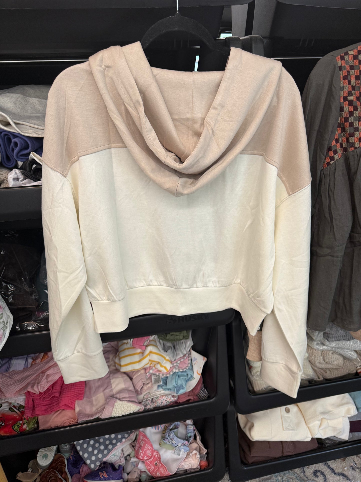 Vanilla Latte Colorblock Zip Jacket - Scuba Material