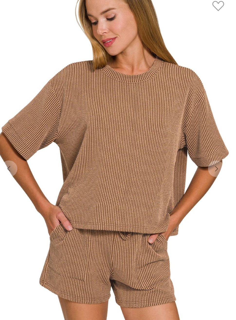 Ribbed Knit Shorts Set - STYLE #2