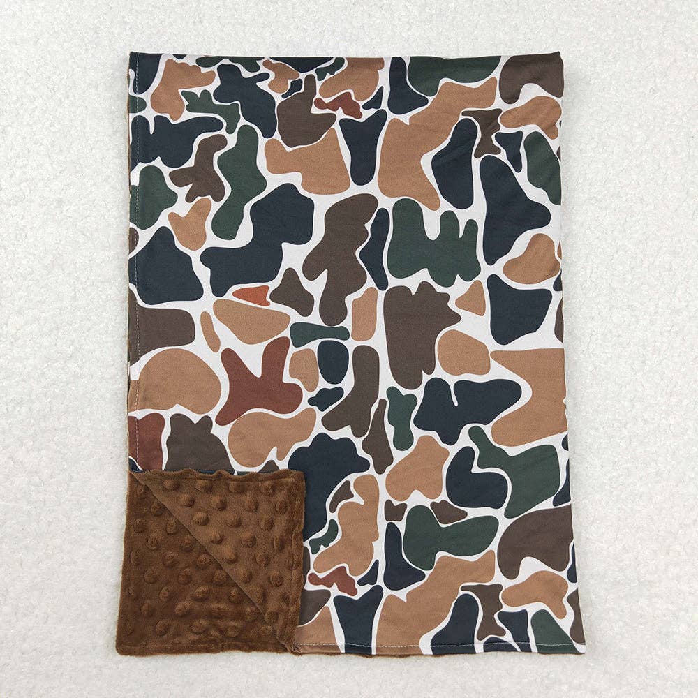 Dark Brown Camo Minky Blanket PREORDER!