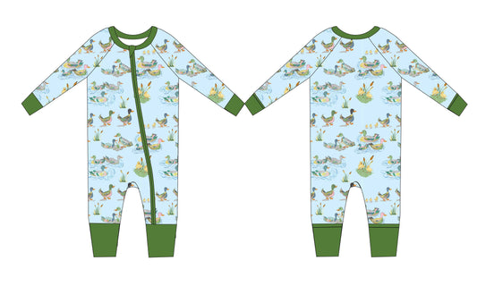 3 Little Ducks Adorable Convertible Bamboo Zippy Pajamas