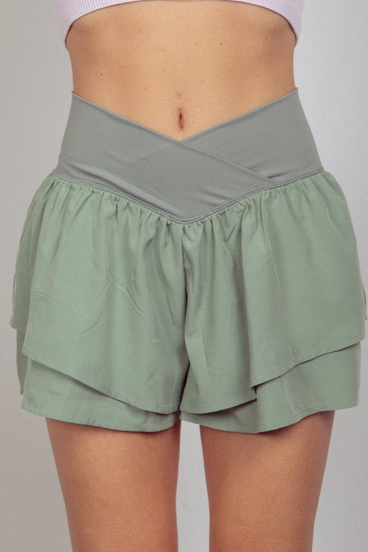 V-Shaped Waist Activewear Shorts