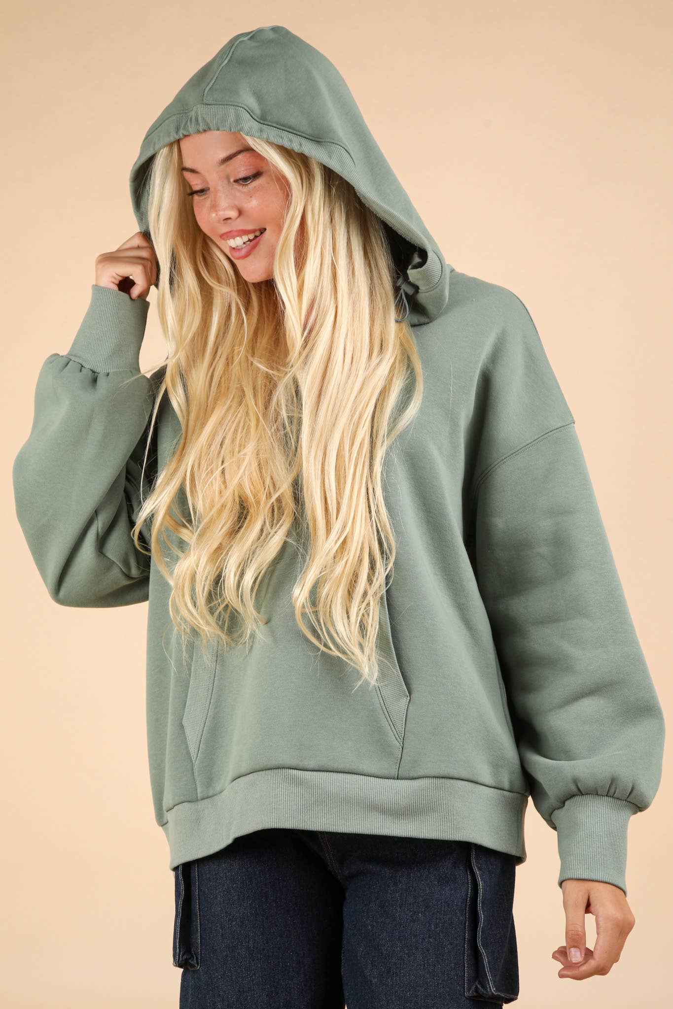 Oversized Half Zip Up Hooded Pullover - 2 COLORS!