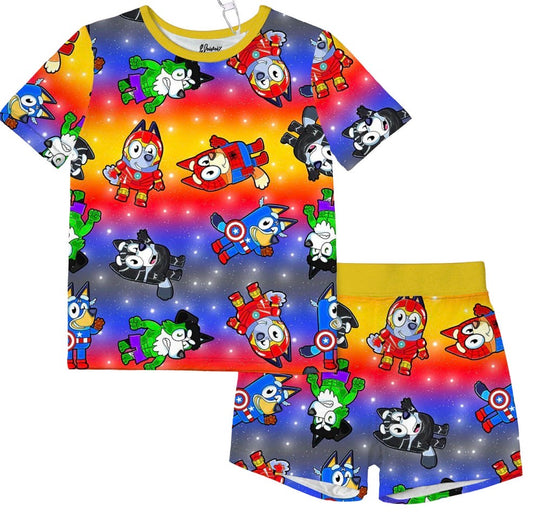 Bluey Marvel Bamboo 2 Piece Short Sleeve & Shorts Set