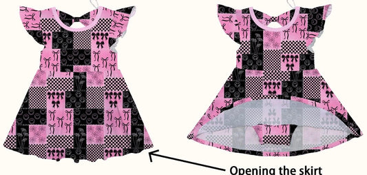 Checkered Bows Bamboo Snap Twirl