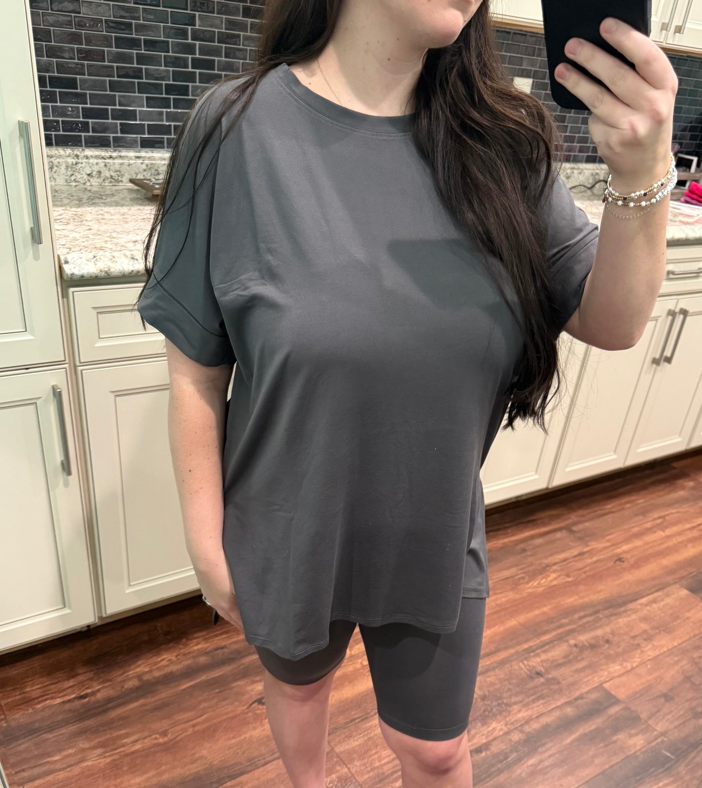 The Presley Biker Shorts Set - Ash Gray