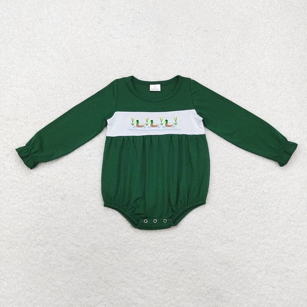 Green Ducks Long Sleeve Romper