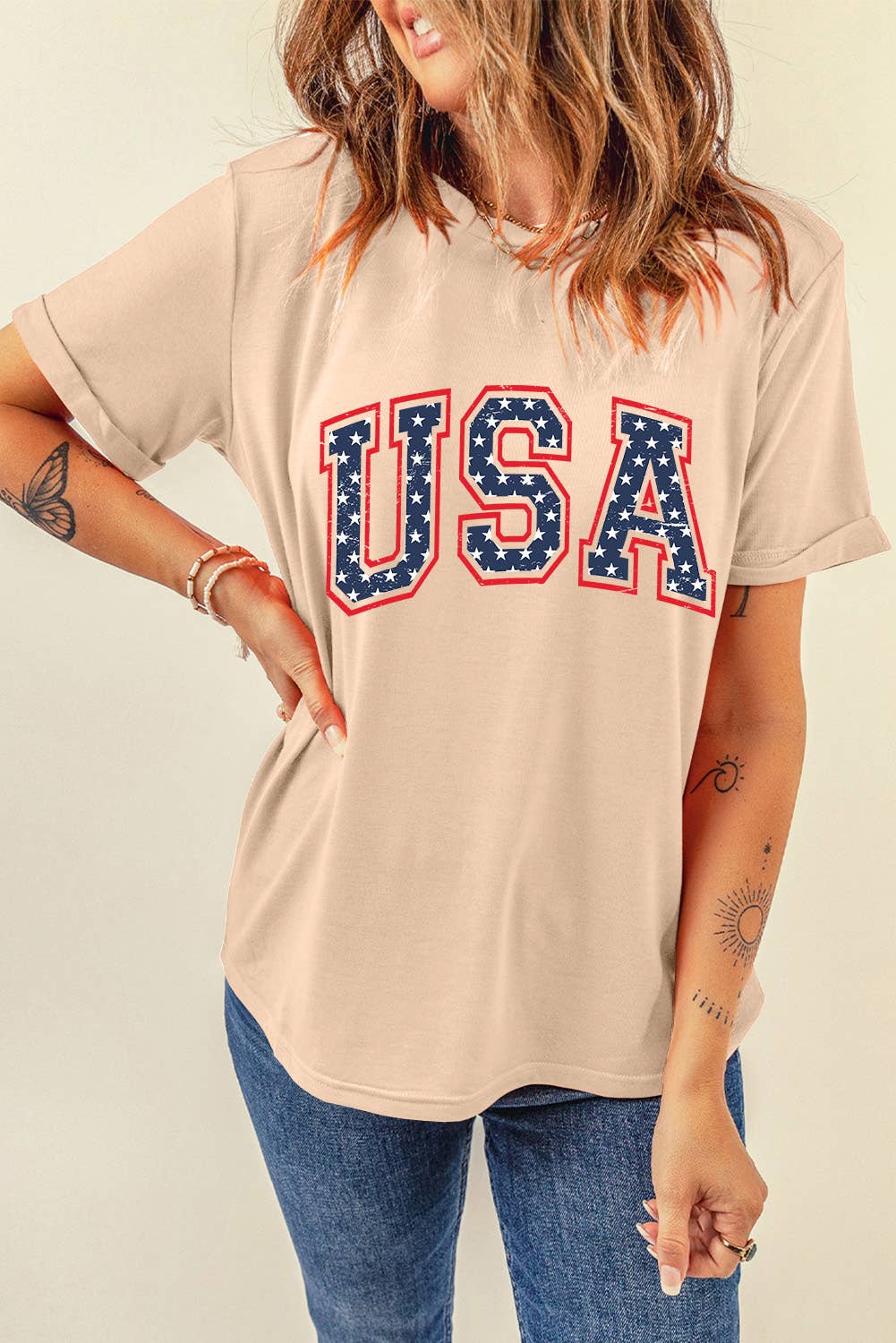 Starry USA Lettering Independent Day T-shirt