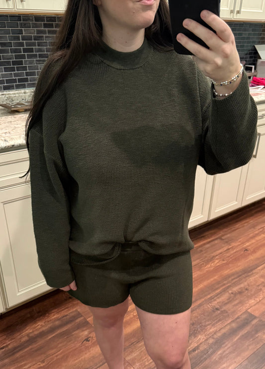 The Cozy Knit Mock Neck Set - 2 Colors