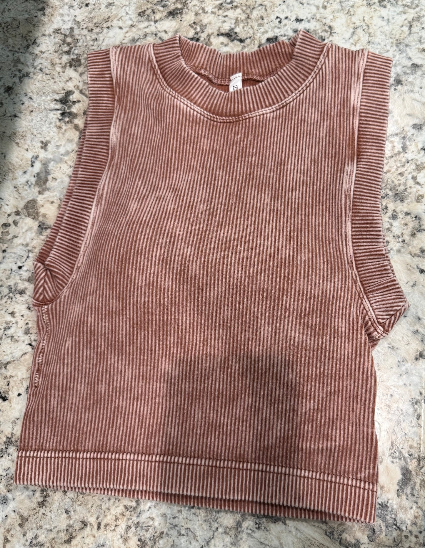 The Kendra Ribbed Knit Stone Washed Padded Brami - 3 Colors