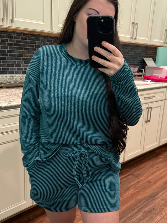 The Blakely Ribbed Knit Shorts Set - 2 Colors