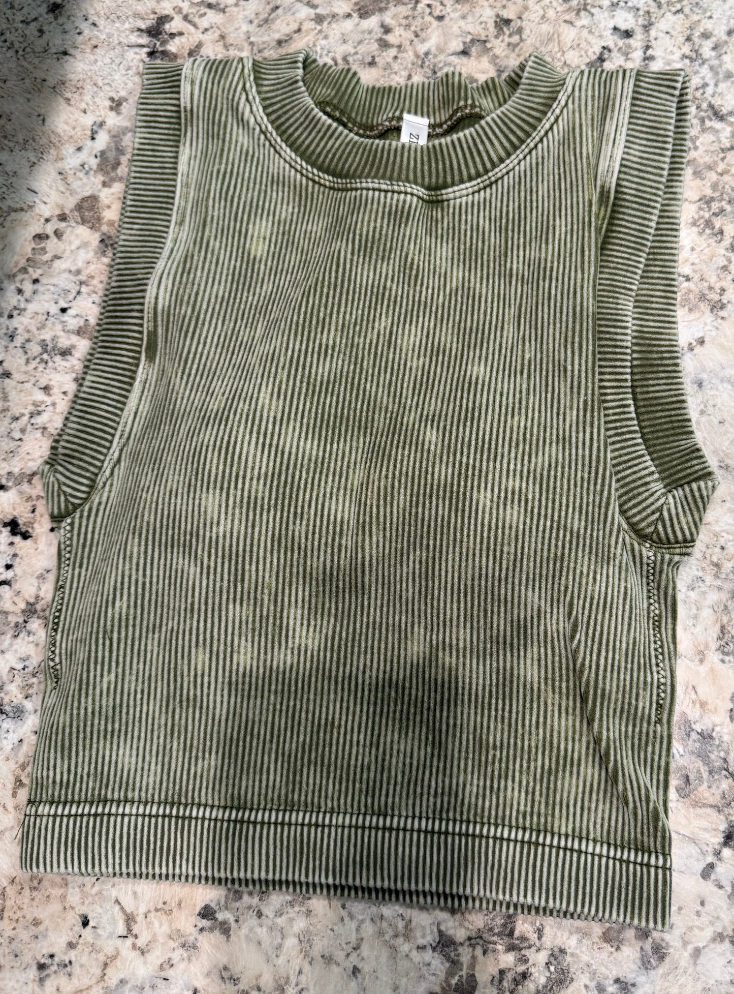 The Kendra Ribbed Knit Stone Washed Padded Brami - 3 Colors