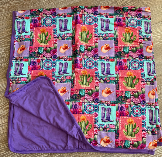 Girly Western 40x40 Bamboo Blanket