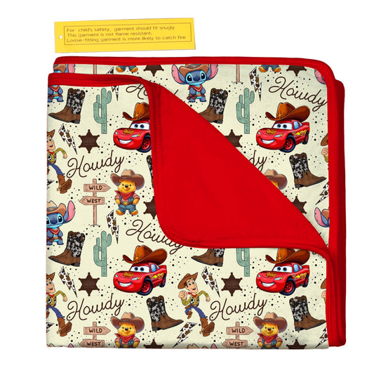 Western Characters 50 X 50 Bamboo Blanket