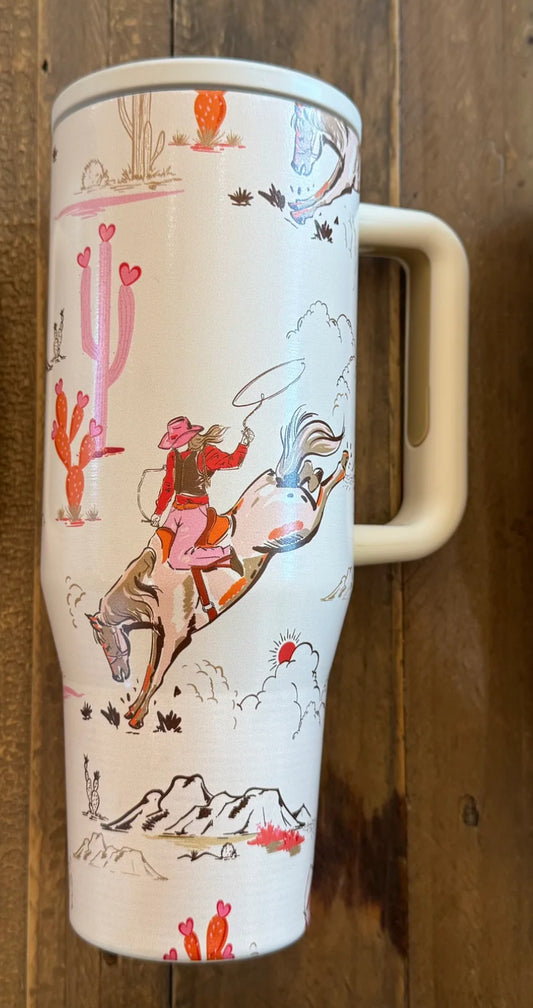 40oz Cowgirl Flip Straw Tumbler