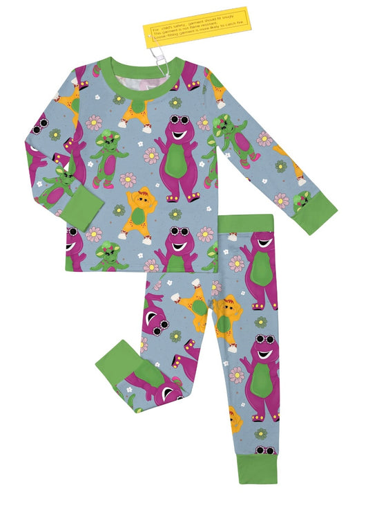 Groovy Barney 2 Piece Long Sleeve & Pants Set