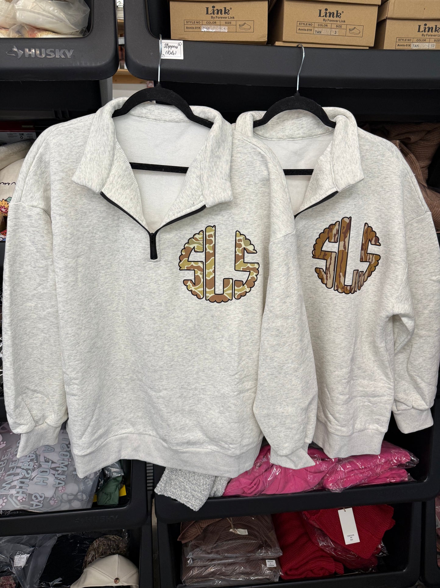 Custom Camo Monogram Quarter Zip