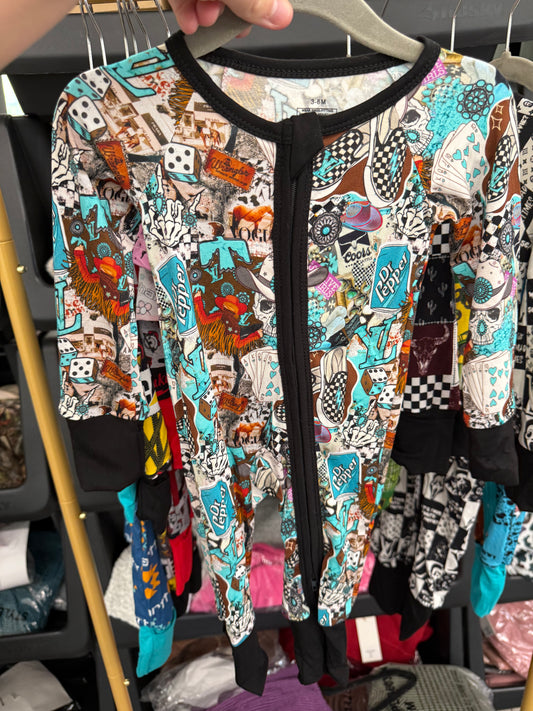 !! PREORDER !! Turquoise Babe / Dr Pepper Zippy & Long Sleeve Set