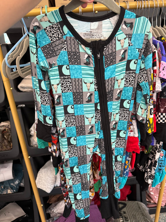 !! PREORDER !! Turquoise Carhartt Zippy & Long Sleeve Set