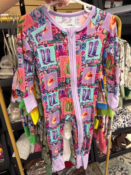 Girly Western Patchwork Zippy