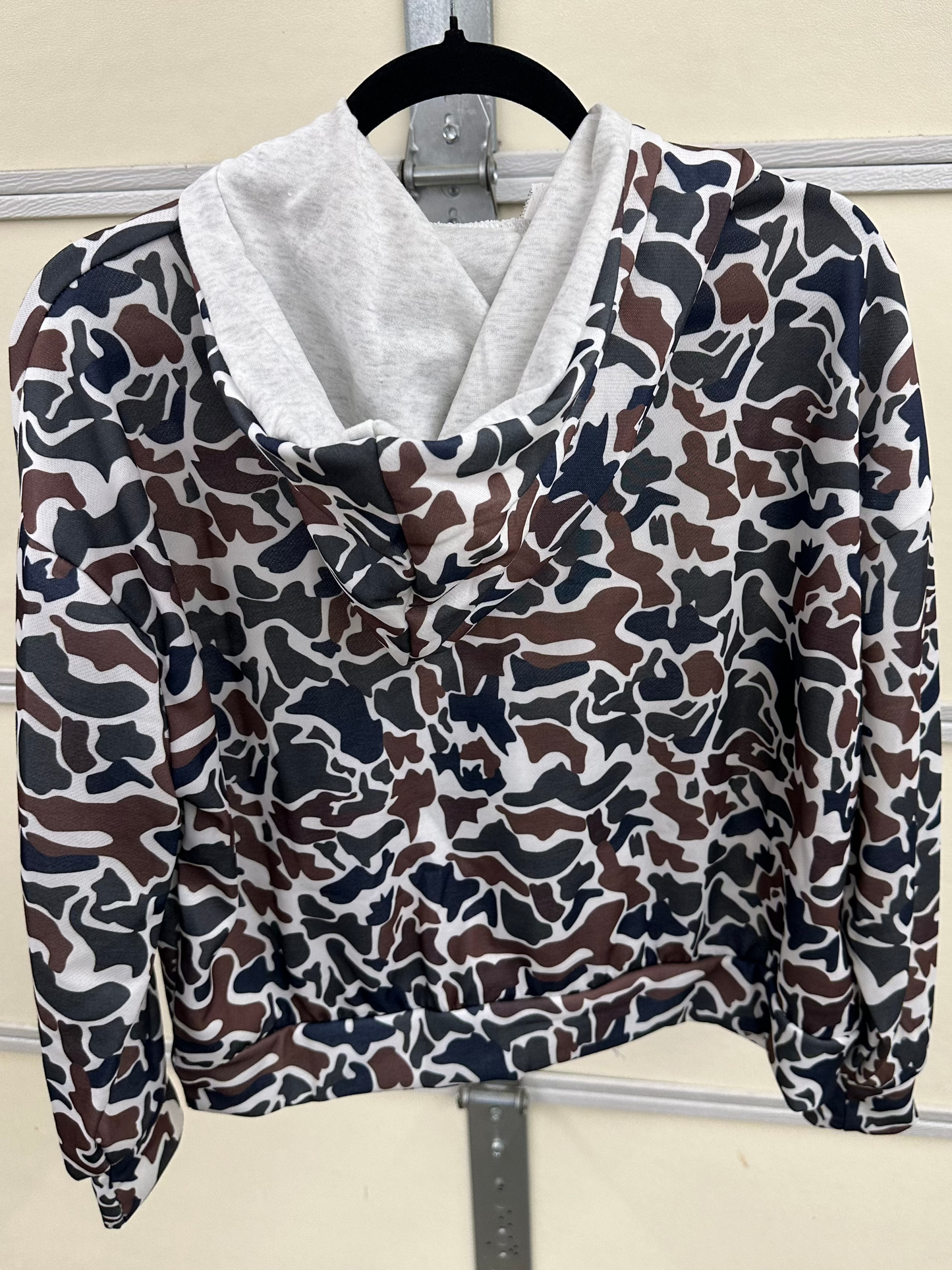 French Terry Camo Hooded Pullover - 2 COLORS