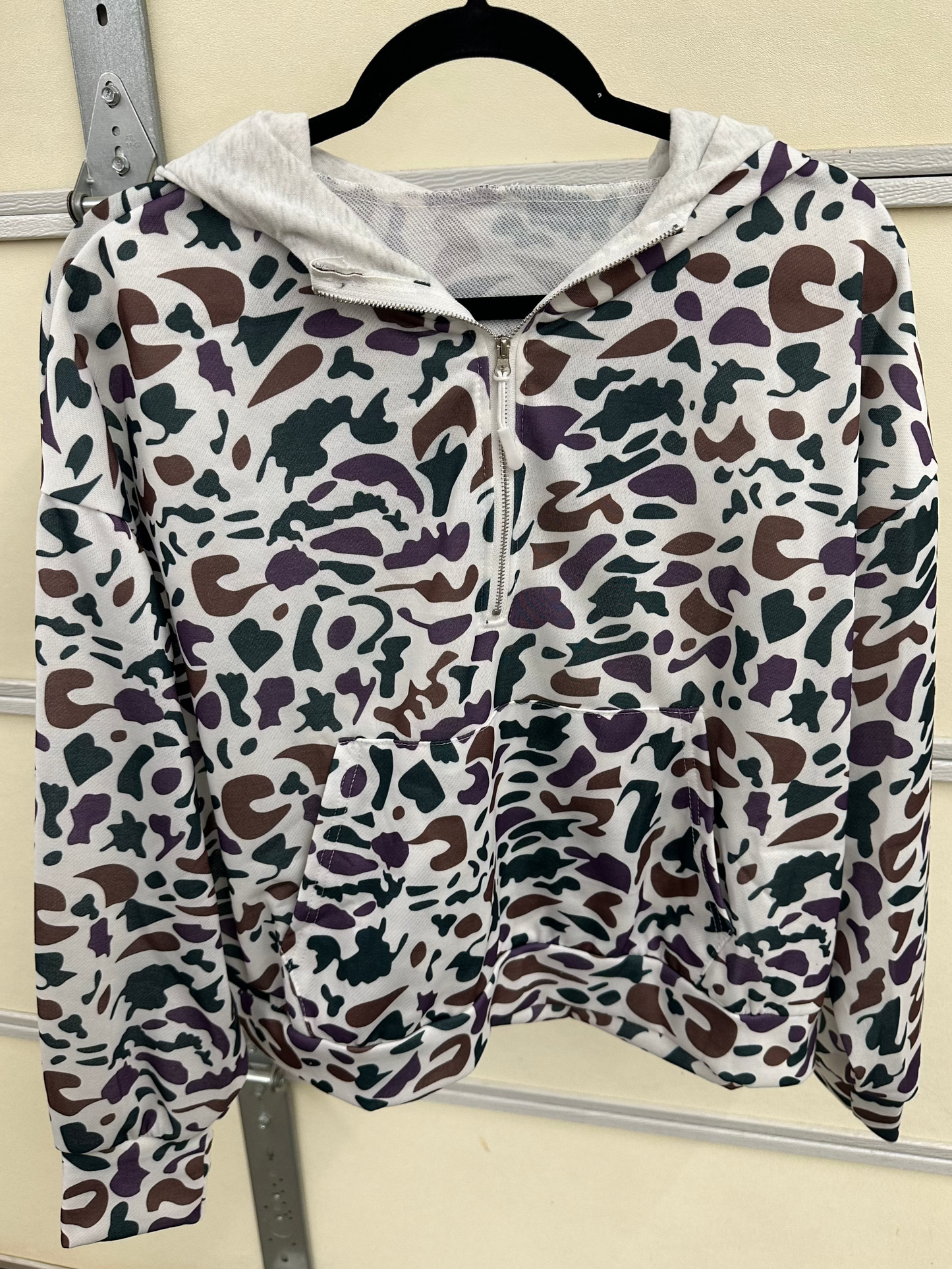 French Terry Camo Hooded Pullover - 2 COLORS