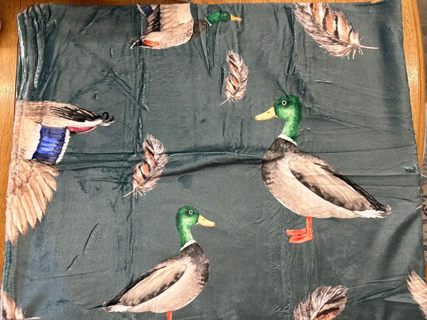 50”x60” Green Ducks Fleece Blanket