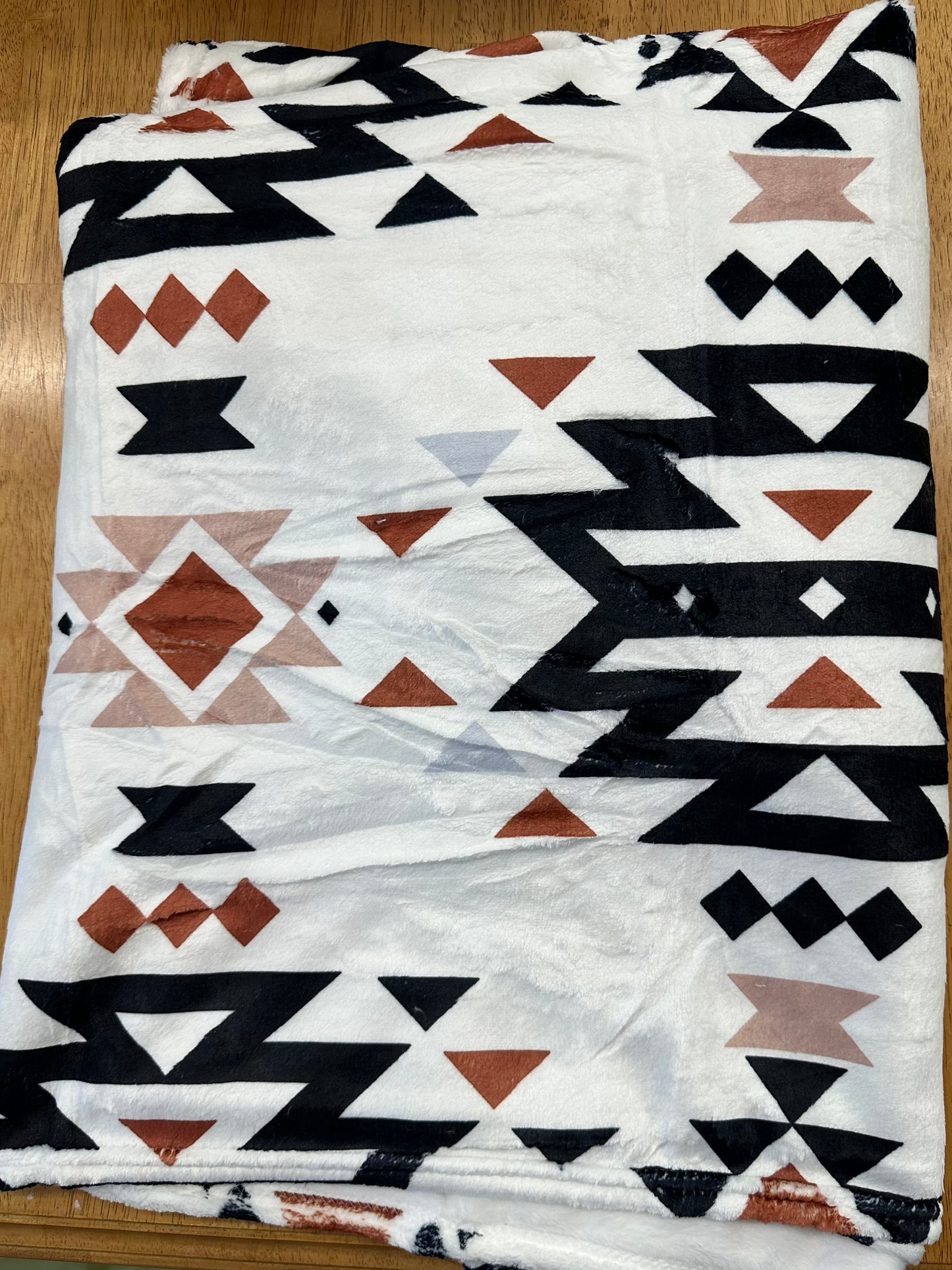 50”x60” Tan Aztec Fleece Blanket