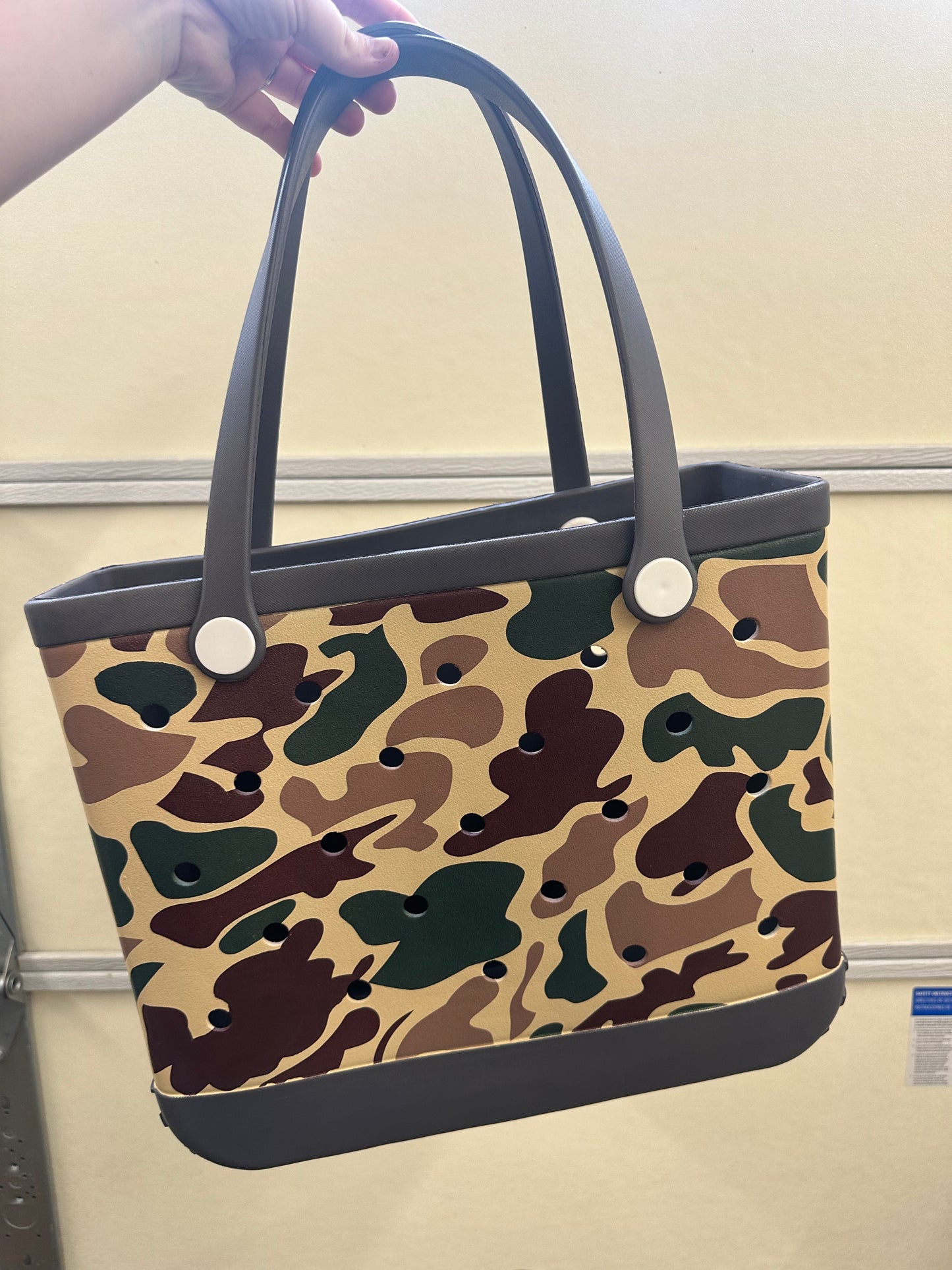 Camo Rubber Tote