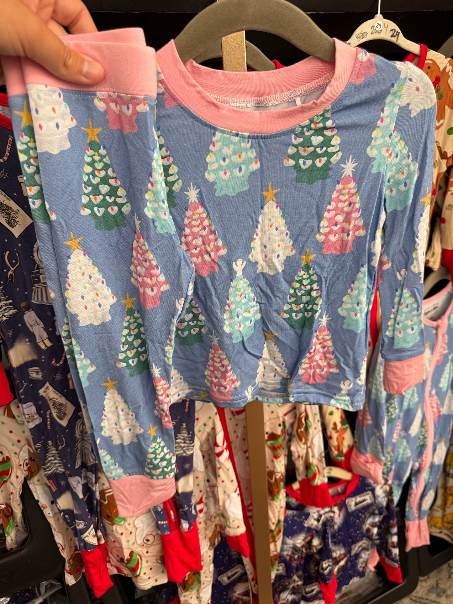 Whimsical Christmas Trees Bamboo Set