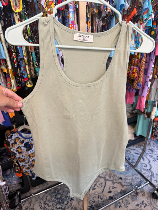 Light Sage Racer Back Body Suit