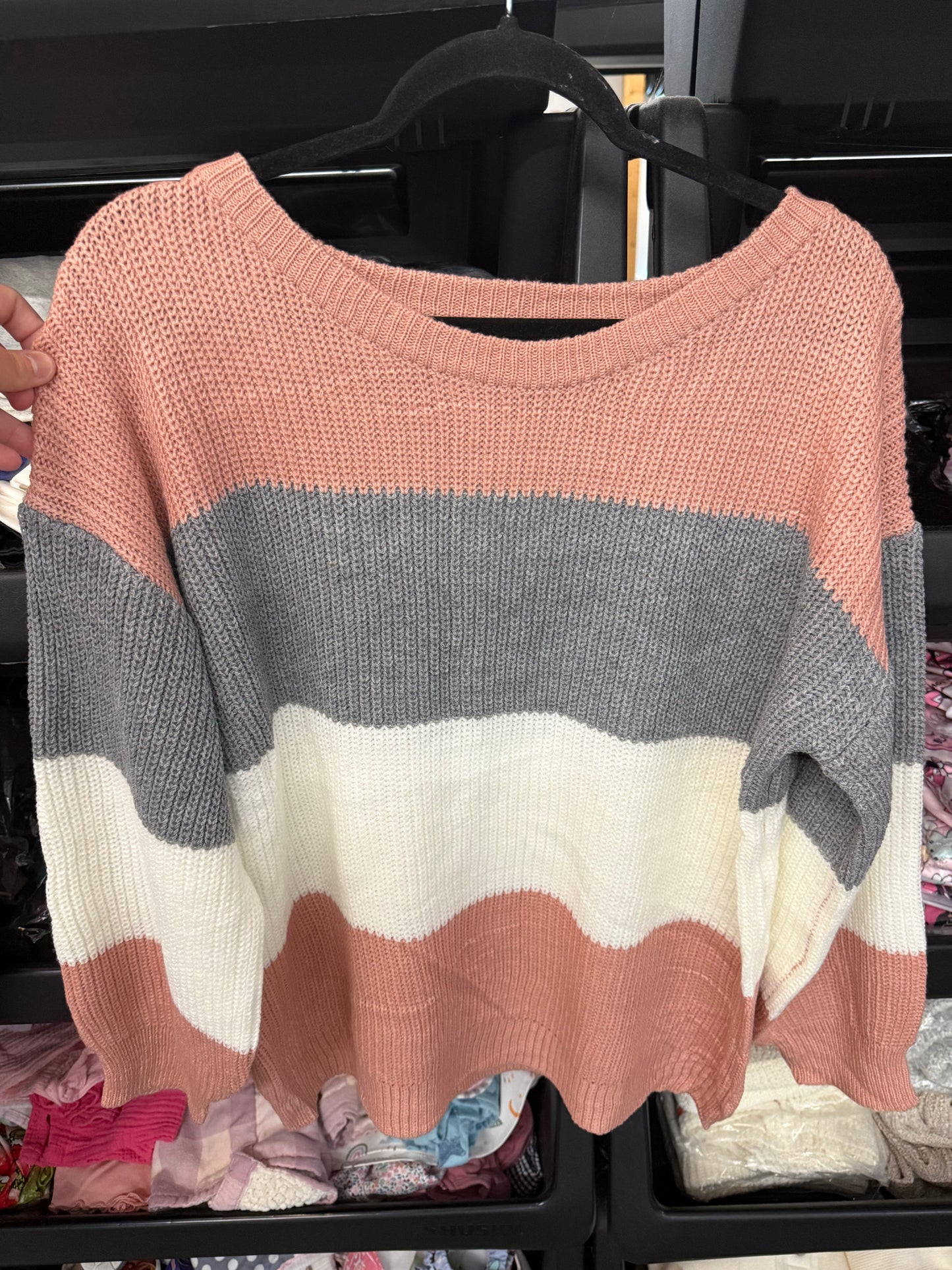 Rosy Dreams Color Block Sweater