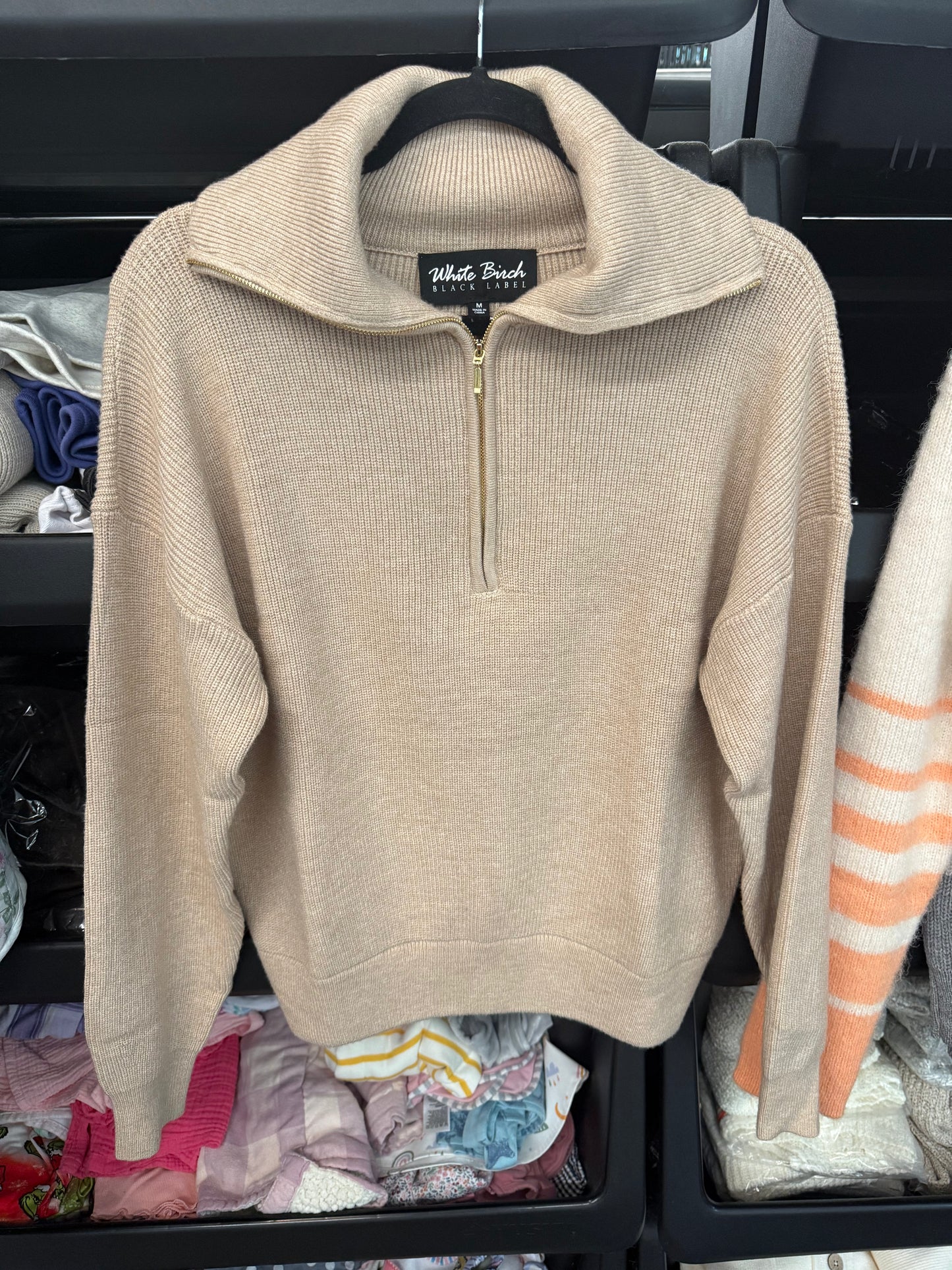 Latte Knit Quarter Zip