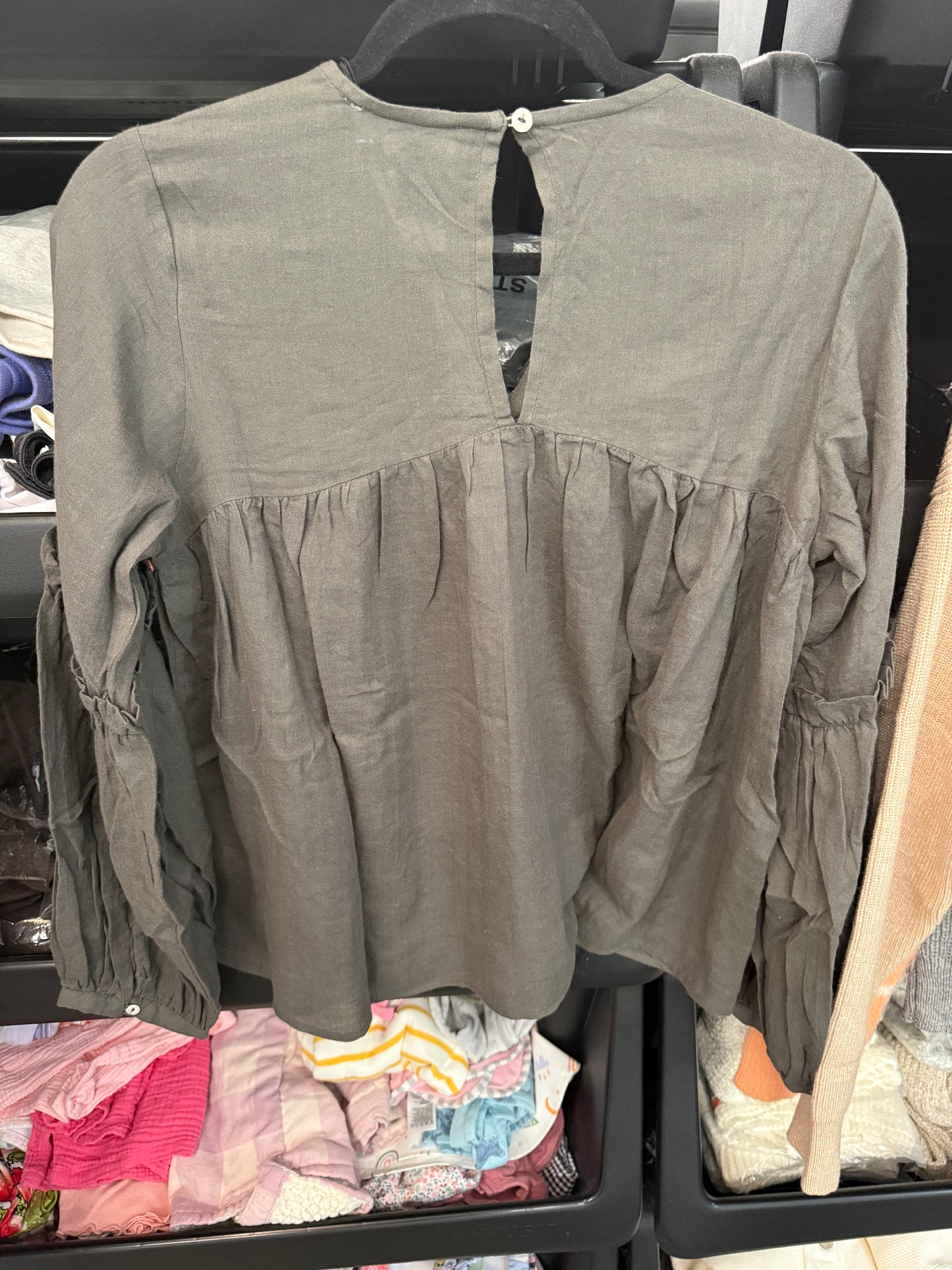 Olive V-Neck Flowy Top