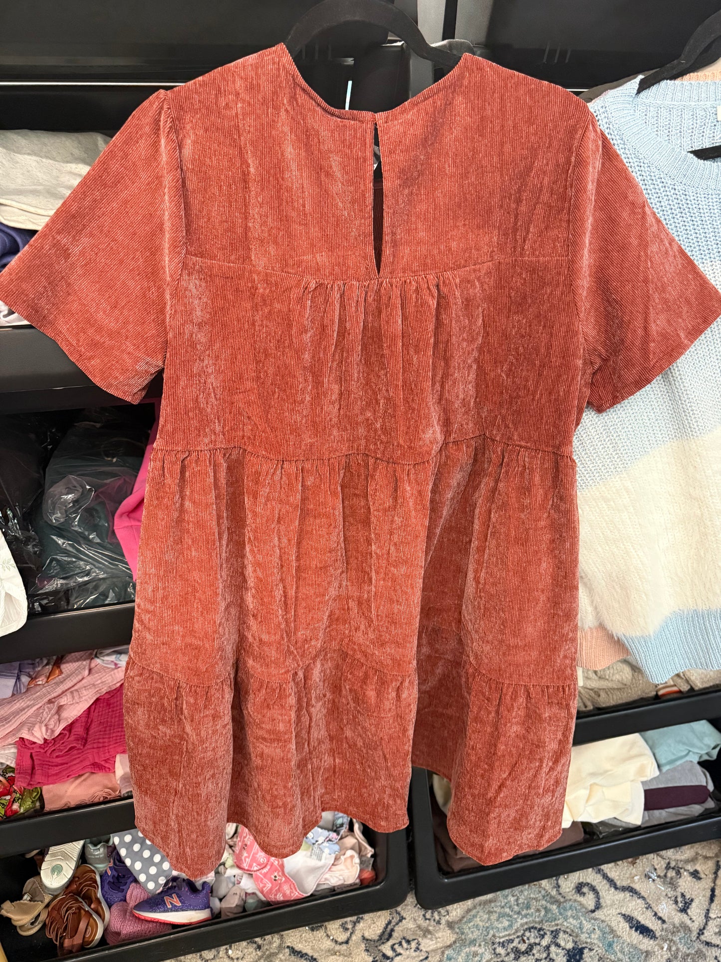 Brick Corduroy Dress - Has Pockets!