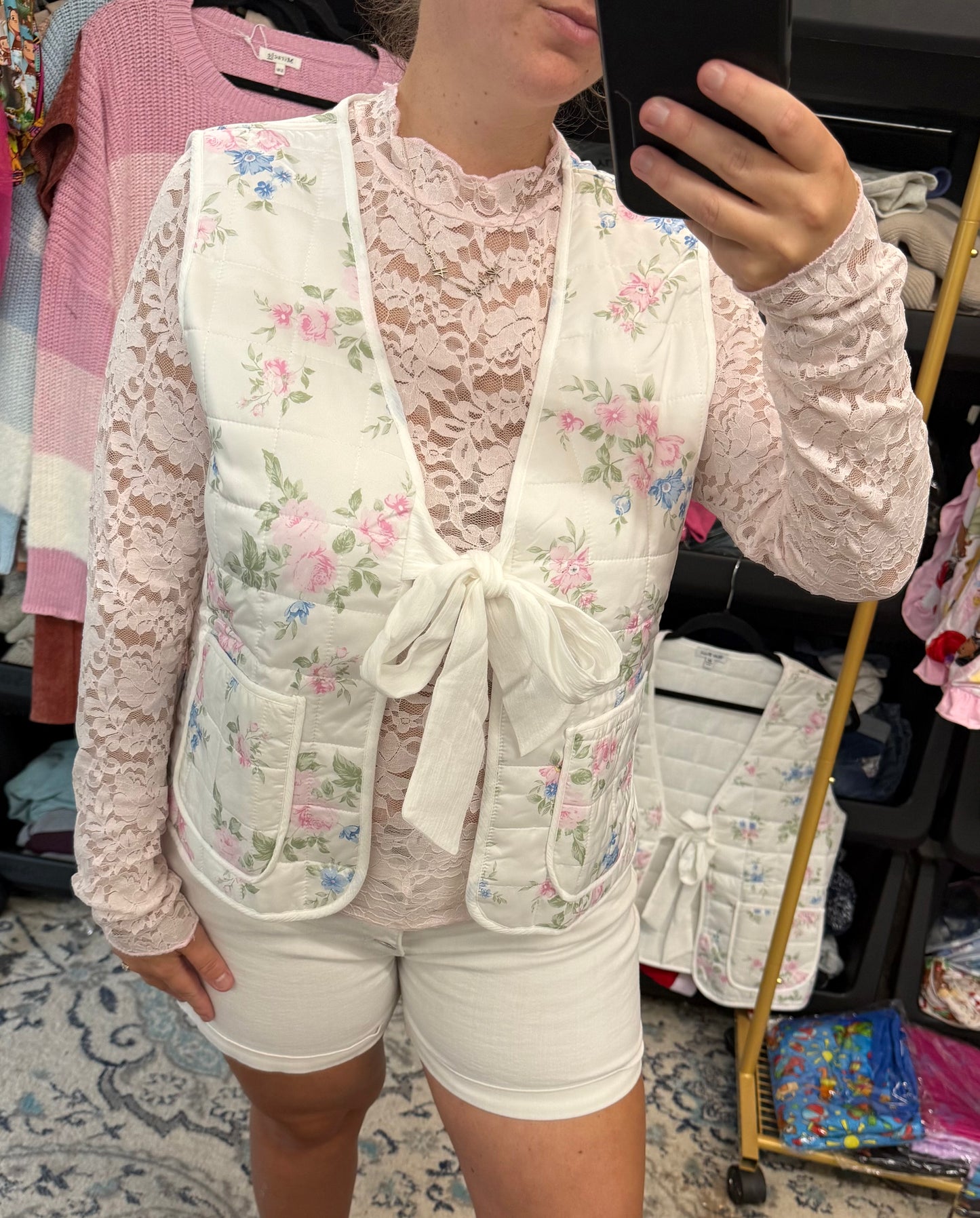 Bloom & Bow Quilted Vest
