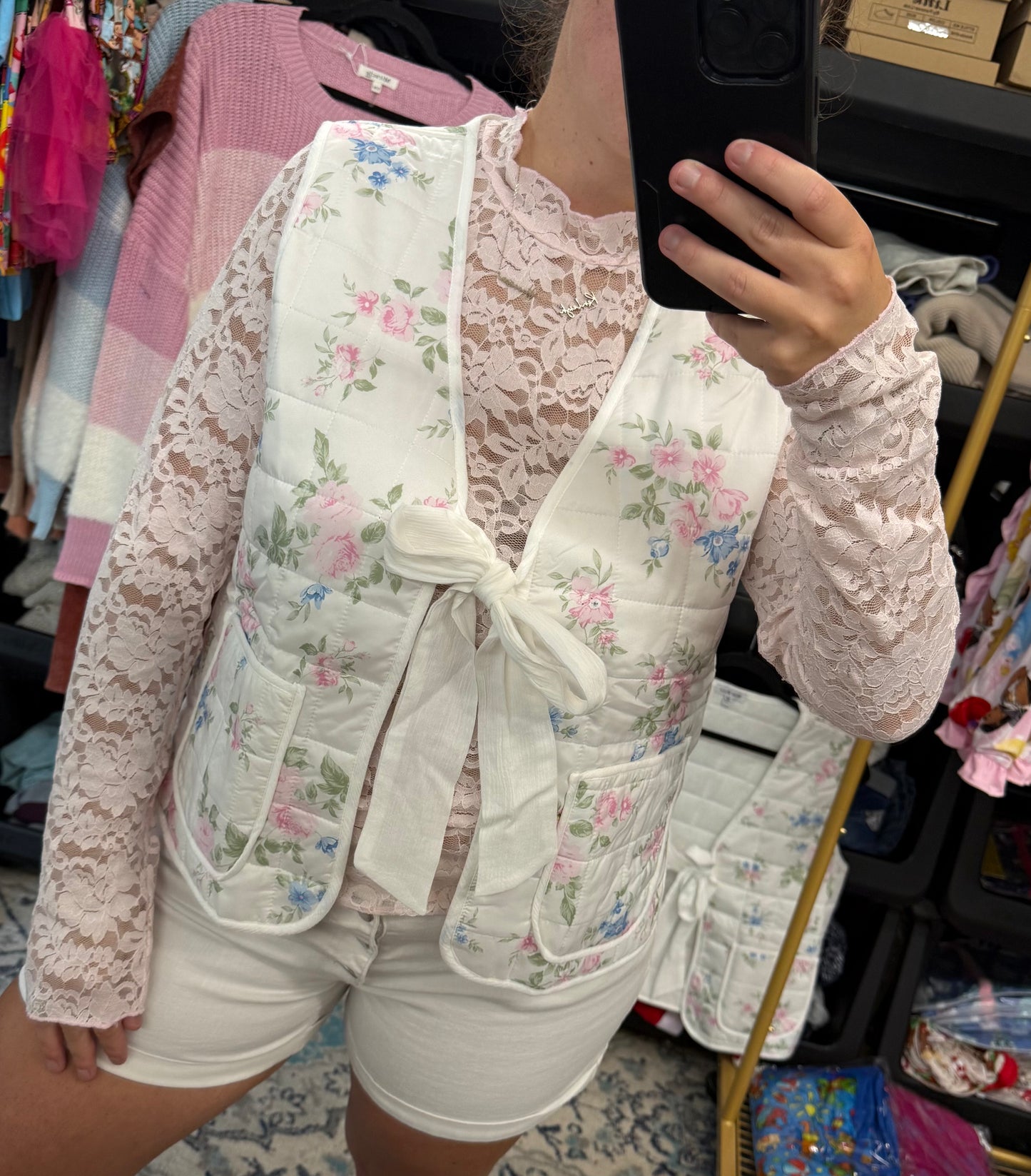 Bloom & Bow Quilted Vest