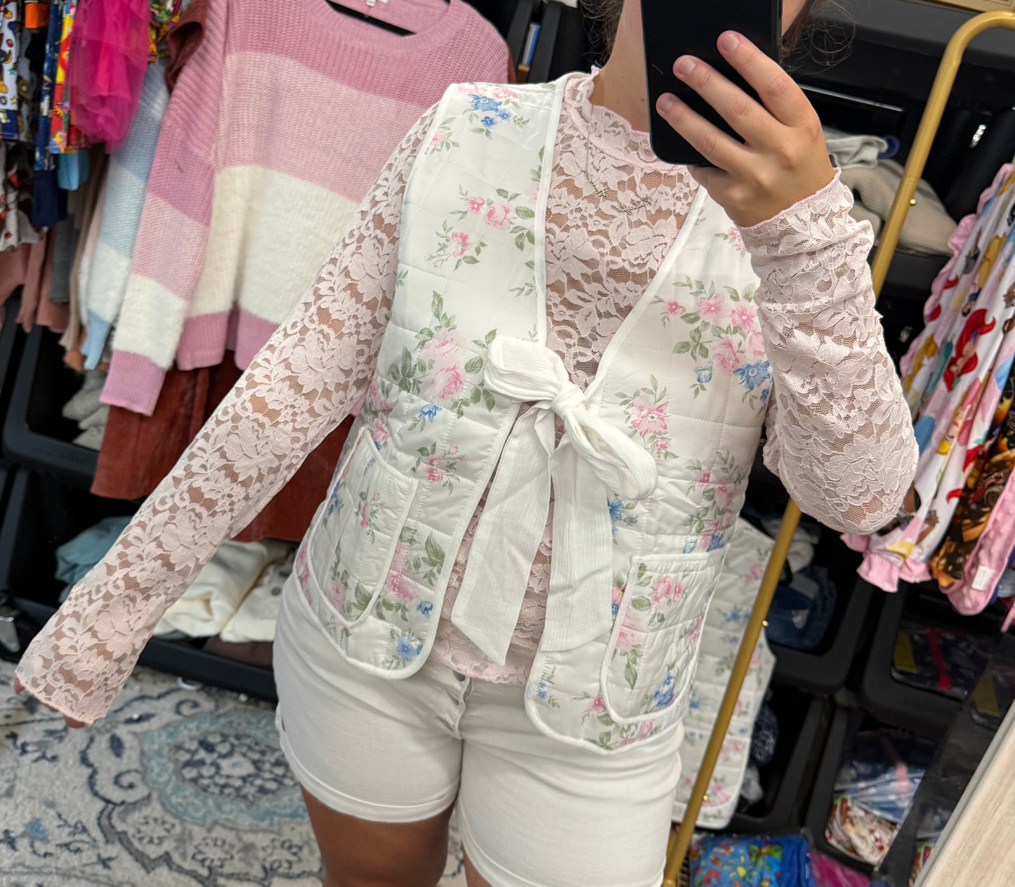 Bloom & Bow Quilted Vest