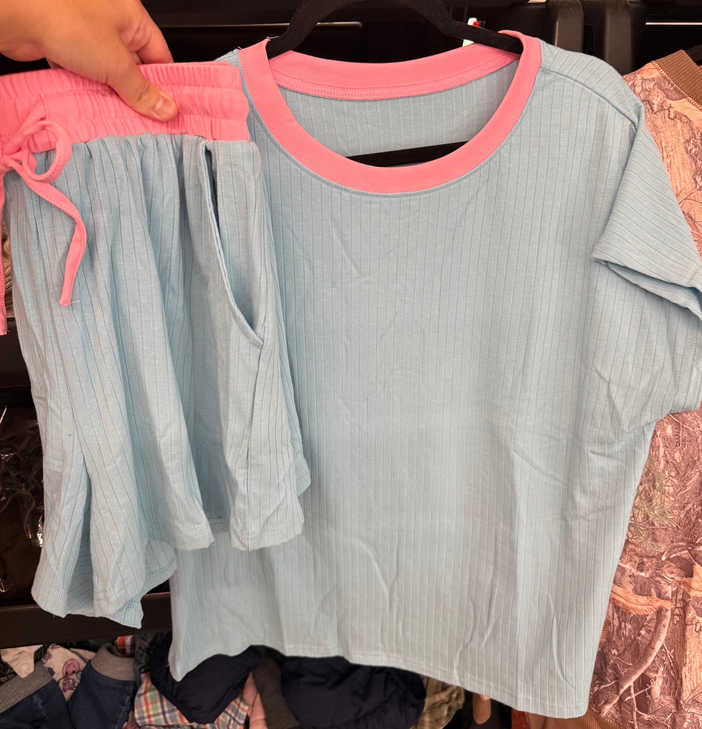 Cotton Candy Skies Ribbed Shorts Set