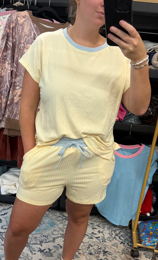 Buttercup Bliss Ribbed Shorts Set