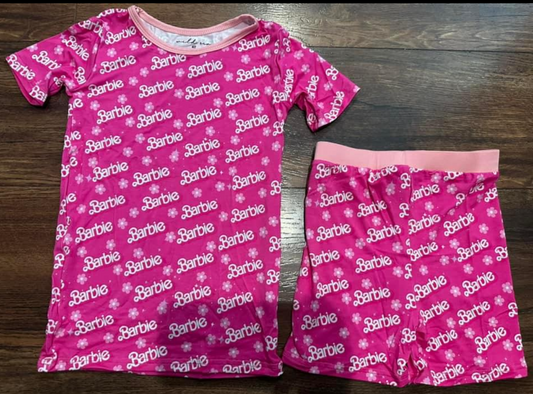 Pink Girly Girl Bamboo Set