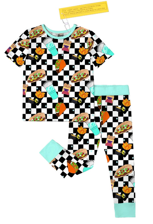 Checkered Taco Bell 2 Piece Pants Set