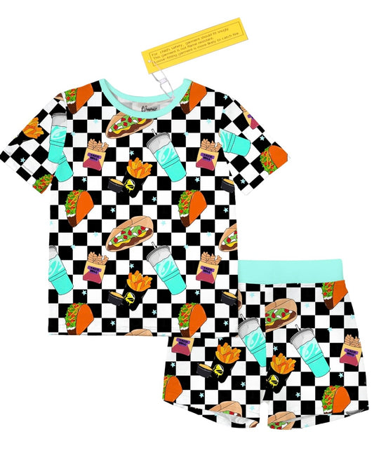 Checkered Taco Bell 2 Piece Shorts Set