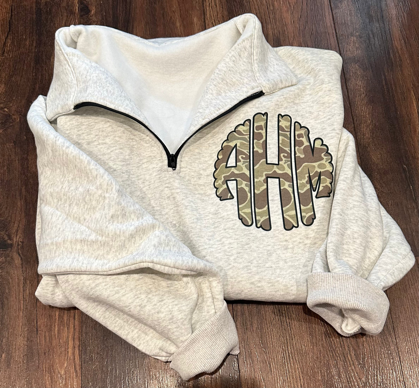 Custom Camo Monogram Quarter Zip